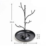 Wrought Iron Jewelry Organizer Display Shelf - Tree Branch Earring Holder