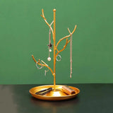 Wrought Iron Jewelry Organizer Display Shelf - Tree Branch Earring Holder