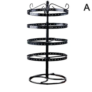 Metal Rotating Stand Jewelry Display Organizer 4 Lay