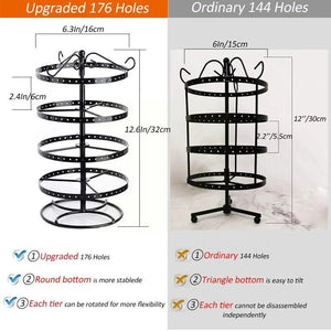 Metal Rotating Stand Jewelry Display Organizer 4 Lay