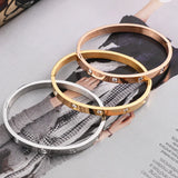 Wukaka Stainless Steel Bangle With Stone Crystal Bracelet For Woman