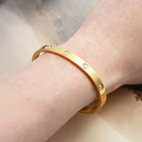 Wukaka Stainless Steel Bangle With Stone Crystal Bracelet For Woman
