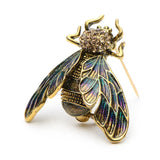 Wuli&Baby Rhinestone Alloy Cicada Brooches Enamel Christmas Pins