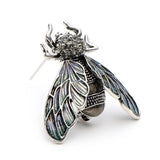 Wuli&Baby Rhinestone Alloy Cicada Brooches Enamel Christmas Pins
