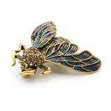 Wuli&Baby Rhinestone Alloy Cicada Brooches Enamel Christmas Pins