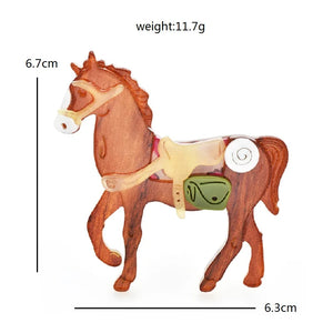 Acrylic Brown Horse Brooches Unisex Steed Animal Party Casual Pin