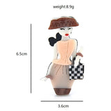 Acrylic Carry Bag Lady Brooches For Women