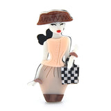 Acrylic Carry Bag Lady Brooches For Women