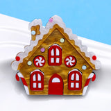 Acrylic Christmas House Brooch Snow Chalet Jewelry Gift