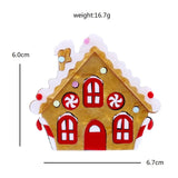 Acrylic Christmas House Brooch Snow Chalet Jewelry Gift