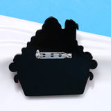 Acrylic Christmas House Brooch Snow Chalet Jewelry Gift