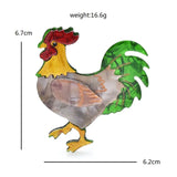 Acrylic Rooster Brooch Party Casual Pins