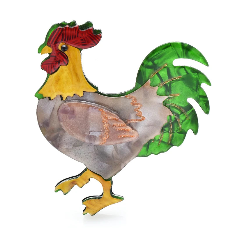 Acrylic Rooster Brooch Party Casual Pins