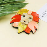 Acrylic Lion Brooches For Women Men Strong Lion Animal Party Brooch Pin