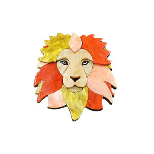 Acrylic Lion Brooches For Women Men Strong Lion Animal Party Brooch Pin