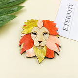 Acrylic Lion Brooches For Women Men Strong Lion Animal Party Brooch Pin