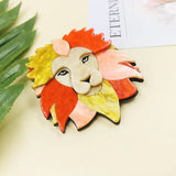 Acrylic Lion Brooches For Women Men Strong Lion Animal Party Brooch Pin