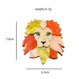 Acrylic Lion Brooches For Women Men Strong Lion Animal Party Brooch Pin
