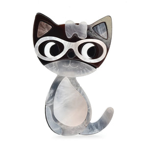 Lovely Cat Brooches Wear Glasses Pet Animal Party Casual Pin