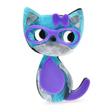 Lovely Cat Brooches Wear Glasses Pet Animal Party Casual Pin