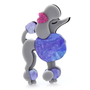 Acrylic Poodle Dog Brooch for Women Pets Animal Brooch Pin