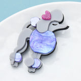 Acrylic Poodle Dog Brooch for Women Pets Animal Brooch Pin