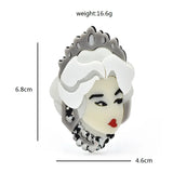 Acrylic Queen Lady Brooches Wear Crown Beauty Girl Party Office Pins