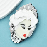 Acrylic Queen Lady Brooches Wear Crown Beauty Girl Party Office Pins