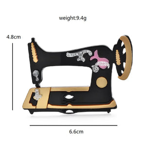 Acrylic Sewing Machine Brooch for Women Unisex