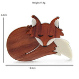 Acrylic Sleeping Fox Brooches Unisex Animal Party Office Pin