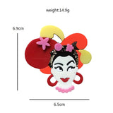 Acrylic Happy Girl Figure Brooch Pins for Women