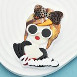 Acrylic Bowknot Lady Brooches for Women
