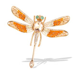 Enamel Dragonfly Brooch Women Rhinestone Insects Party Banquet Pin