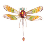 Enamel Dragonfly Brooch Women Rhinestone Insects Party Banquet Pin