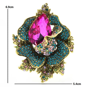 Sparkling Rhinestone Flower Brooches - 3 Colors