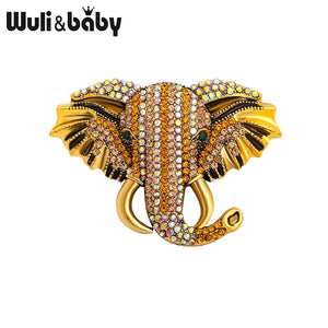 Sparkling Elephant Brooches 4-color Rhinestone Lucky Animal Party Pins
