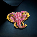 Sparkling Elephant Brooches 4-color Rhinestone Lucky Animal Party Pins