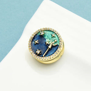 Starry Figure Magnet Brooches Rhinestone Collar Pins