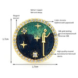 Starry Figure Magnet Brooches Rhinestone Collar Pins