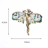 Enamel Angel Figure Brooch Pins - Butterfly Fairy Design - Unisex