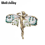 Enamel Angel Figure Brooch Pins - Butterfly Fairy Design - Unisex