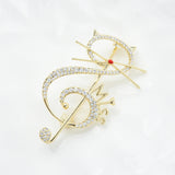 Cat Music Note Brooches Cubic Zirconia Party Office Brooch Pins