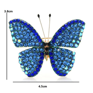 Rhinestone Butterfly Brooches 4-color Insect Pins