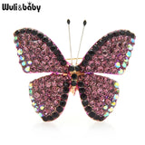 Rhinestone Butterfly Brooches 4-color Insect Pins
