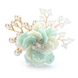 Crystal Flower Brooches 3-color Pearl Beauty Flower Brooch Pins