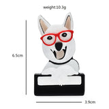 Cute Acrylic Dog Brooch Pin Glasses Puppy Animal Jewelry