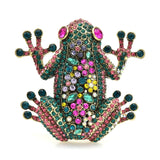 Rhinestone Big Frog Brooch Multi-color Animal Office Party Pin