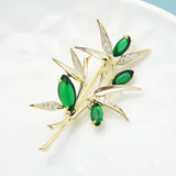 Greel Bamboo Brooches For Women Cubic Zirconia Top