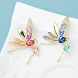 Crystal Dragonfly Brooches Pink Beauty Insects Party Brooch Pin