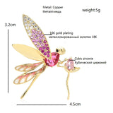 Crystal Dragonfly Brooches Pink Beauty Insects Party Brooch Pin